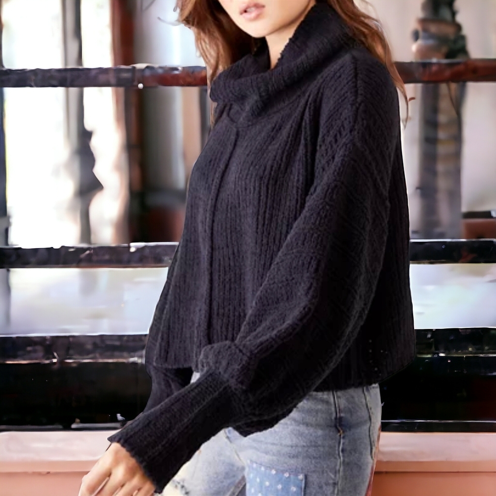 FREE PEOPLE Black Be Yours Sweater - Picture 1 of 5